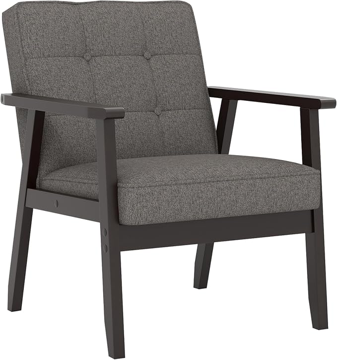 Modern Accent Chair with Arm Rest, Upholstered Linen Fabric Leisure Chair with by Unknown