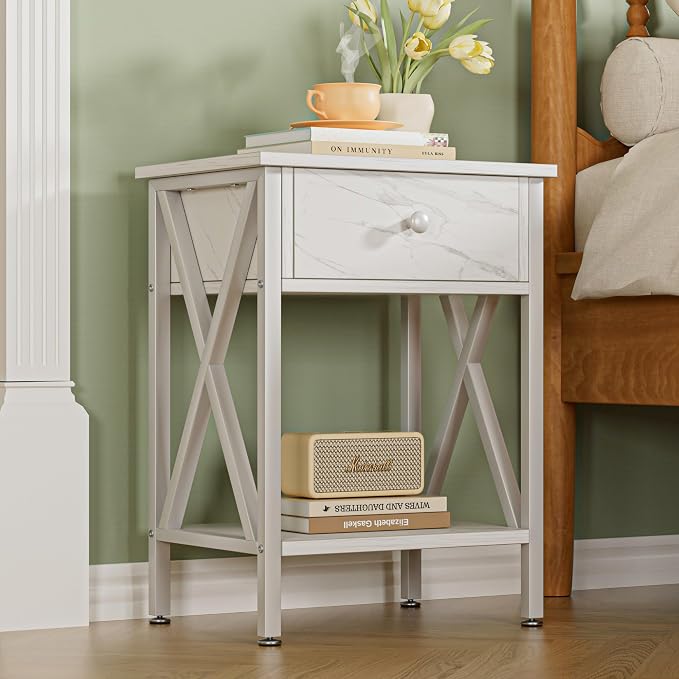VECELO Nightstands Set of 2, Modern Bedside End Tables, Night Stands - Image 9