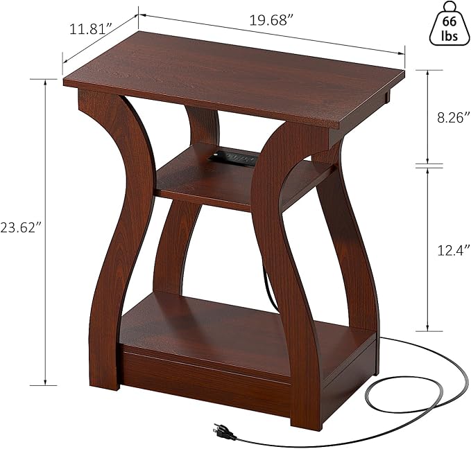 FROMJBEST End Tables Living Room, Cherry End Table - Image 2