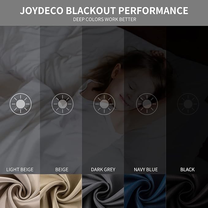 Joydeco Blackout Curtains 63 Inch Length 2 Panels Set, Thermal Insulated Long - Image 2