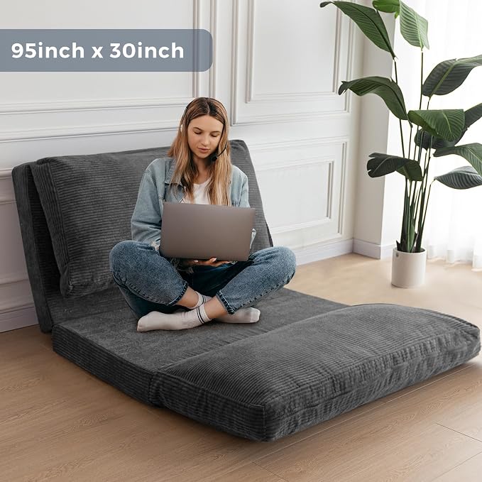MAXYOYO Folding Sofa Bed, Extra Thick and Long Floor Sofa Convertible Sleeper - Image 3