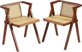 Furlide Rattan Dining Chairs Set of 2, Mid-Century Accent Armchair, Wicker Chair by Furlide