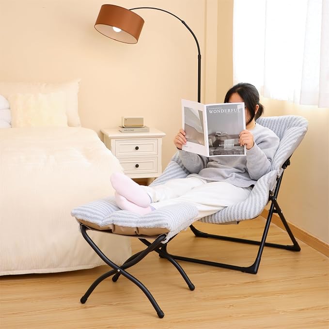 Comfy Saucer Chair for Adults, Soft Faux Fur Bedroom Chair, Accent Dorm Chairs - Image 5