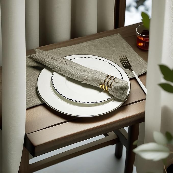 BALCONY & FALCON Cloth Napkins Set of 12 Washable Linen Napkins Absorbent - Image 9