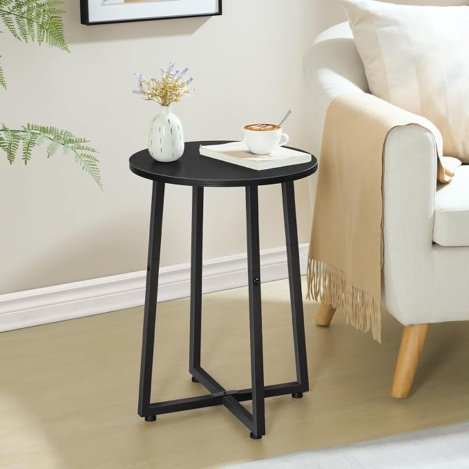 HOOBRO Side Table, Round End Accent Table - Image 2