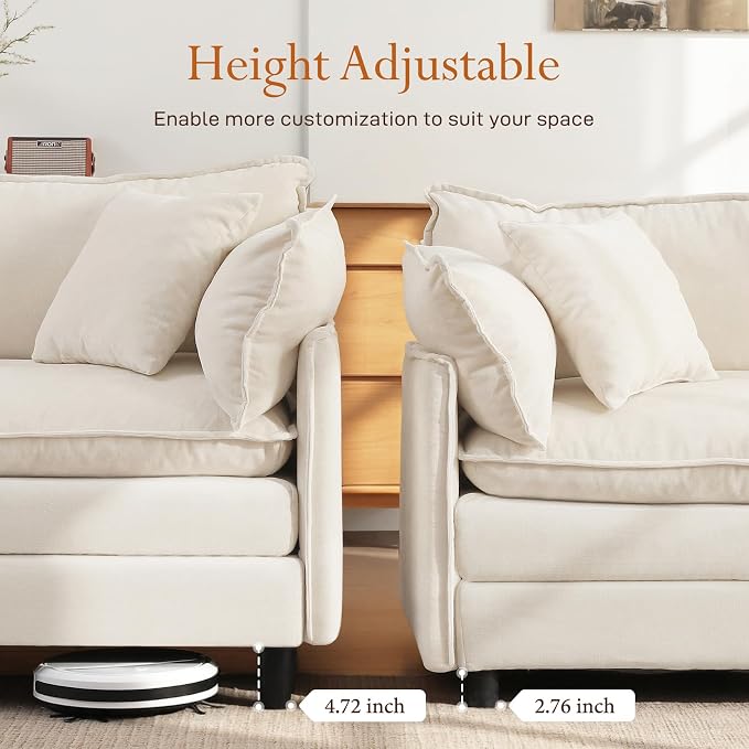 Vesgantti 108" Modular Sectional Sofa, Comfy Cloud Couch - Image 7