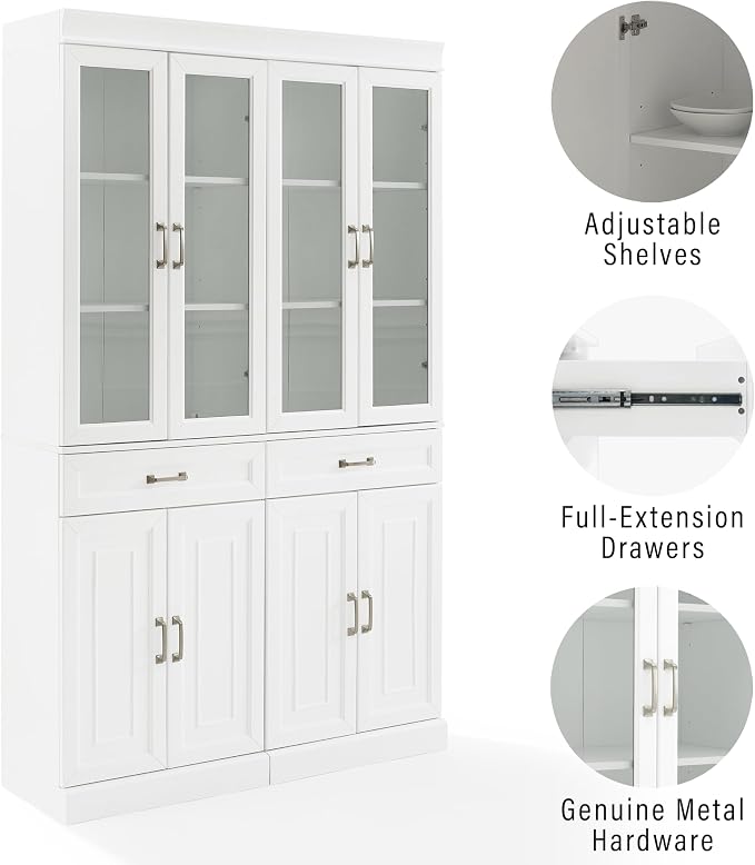 Crosley Furniture Stanton 2-Piece Glass Door Kitchen Storage Pantry Cabinet - Image 6