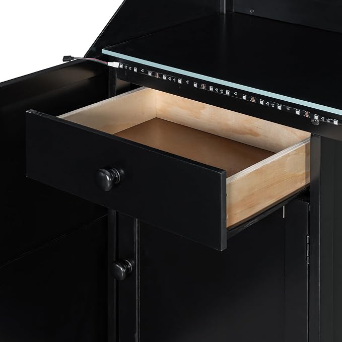 Modern Gaming Loft Bed with Built-in Desk, LED Lighting & Charging Hub – Full - Image 6