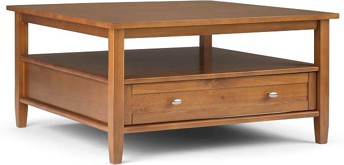 SIMPLIHOME Warm Shaker Solid Wood Transitional-Style 36-inch Wide Coffee Table - Image 4