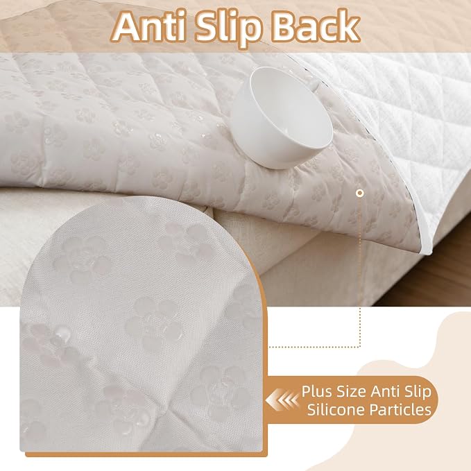 Dog Couch Cover for Sofa 100% Waterproof Faux Linen Sofa Covers for 3 Cushion - Image 5