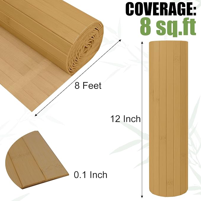 Bamboo Wall Panel for Interior Wall Decor, Renewable Pole Wrap Wainscoting Roll - Image 2