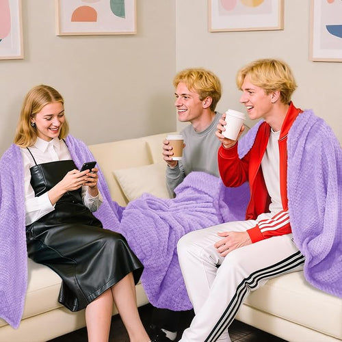 4 Pack Fleece Throw Blankets 50x60 Inches - Image 2