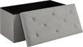 VECELO 30'' Folding Storage Ottoman Bench, Storage Chest, Linen Fabric Foot by VECELO