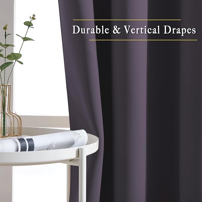 NICETOWN Greyish Purple Blackout Draperies Curtains - Image 5