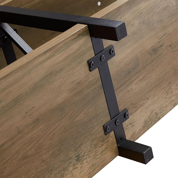 LVB Wood Console Table, Long Metal Entryway Table Behind Couch, Large Narrow 3 - Image 8