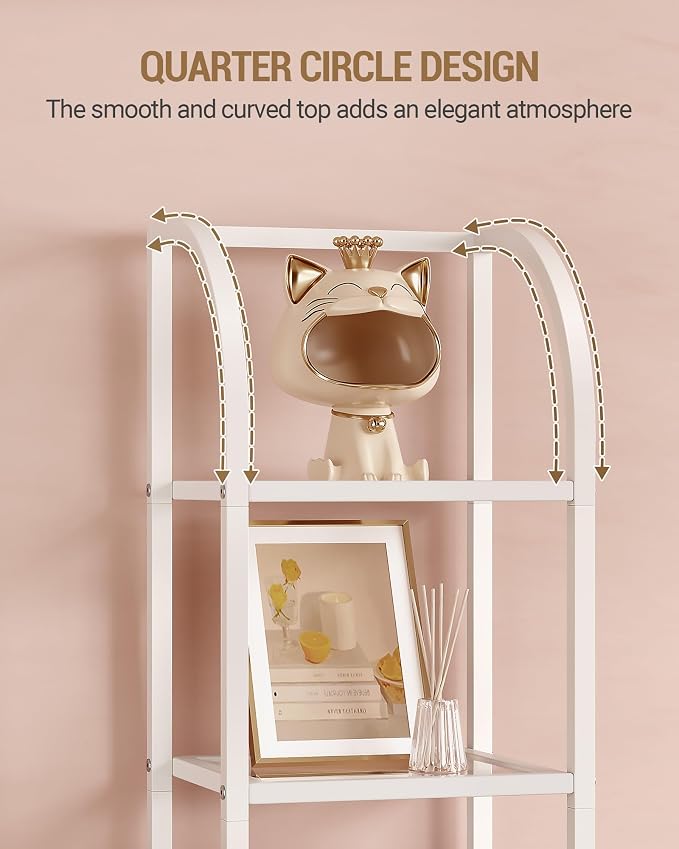 Hzuaneri Bookcase Bookshelf, Tempered Glass Arched Bookshelf - Image 7