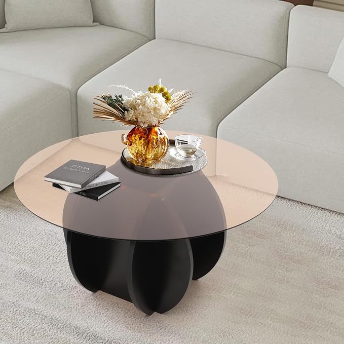 Round Glass Coffee Table for Living Room - Image 8
