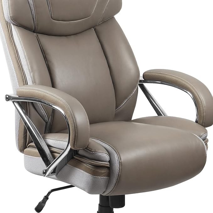 Flash Furniture HERCULES Series Big & Tall 500 lb. Rated Taupe LeatherSoft - Image 8