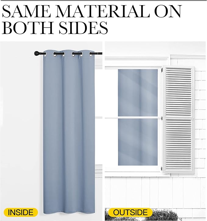 NICETOWN Bedroom Curtains Blackout Drapery Panels, 2 Panels, 42 x 54 Inch - Image 5
