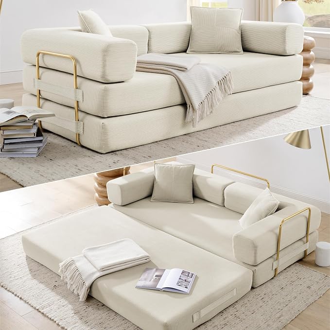 HANXIN 78 Inch Convertible Sleeper Sofa Bed, Folding Floor Mattress Couch by HANXIN