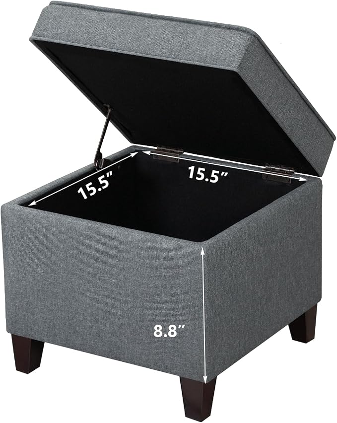 Adeco Chest and Footrest-Square Seat Storage Bench Ottoman - Image 9