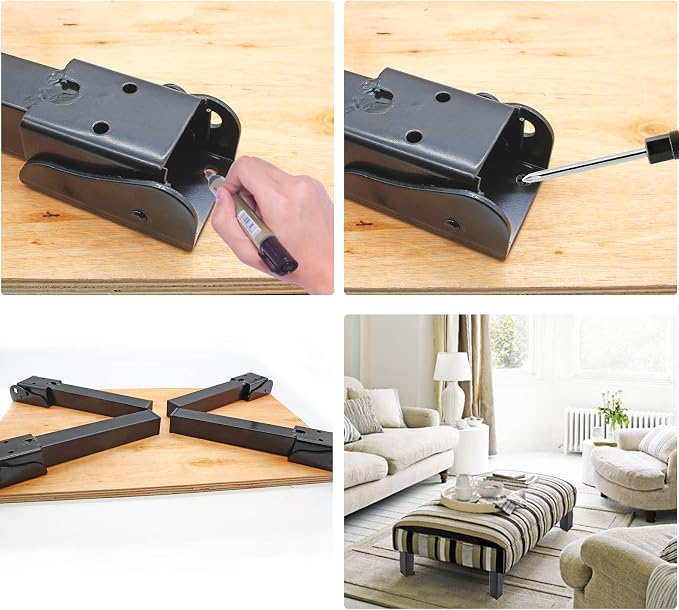 4Pcs Folding Table Furniture Legs 5.5 Inch, Heavy Duty Metal Hairpin Table Legs - Image 6