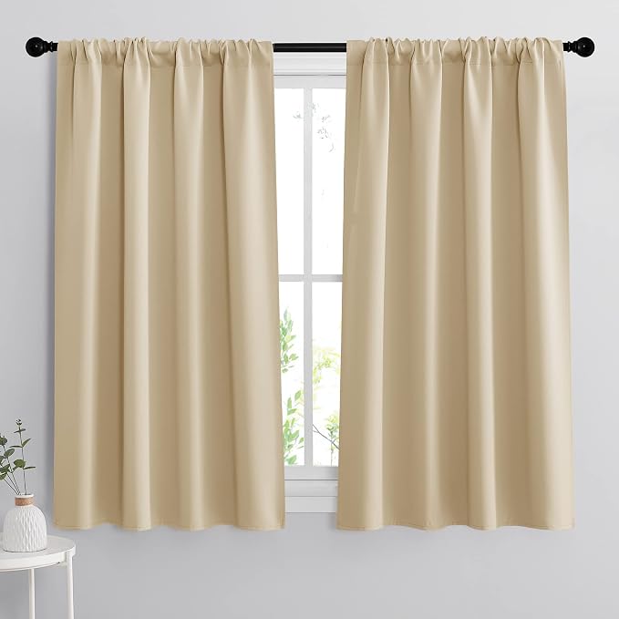 RYB HOME Curtains for Bedroom Living Room 63 inches Long, Thermal Insulated by RYBHOME