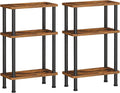 HOOBRO Narrow Side Table Set of 2, 3-Tier Slim End Table No Tools Needed by HOOBRO
