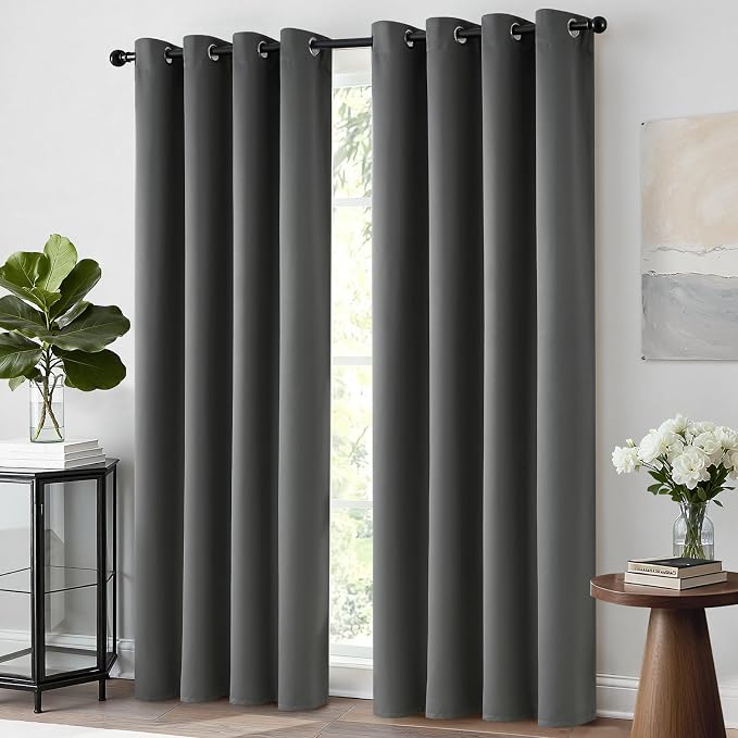Yakamok Thermal Insulated Solid Grommet Light Blocking Blackout Curtains - Image 2
