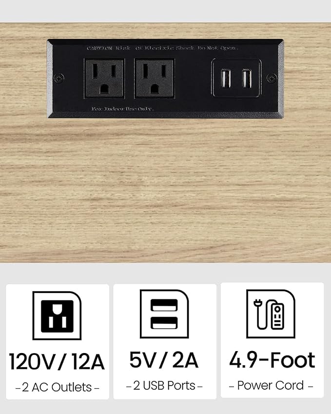 TUTOTAK End Table with Charging Station, Small Side Table with Outlets - Image 6