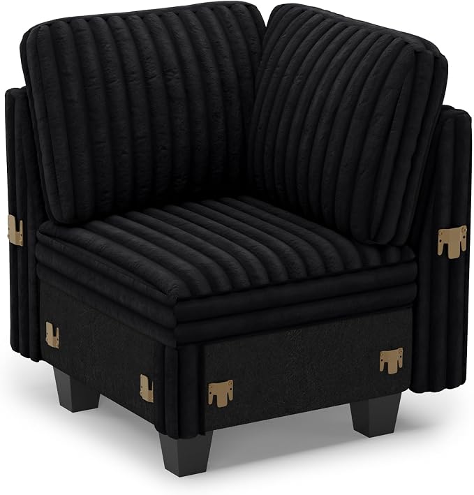 Belffin Corduroy Corner Seat for Modular Sofa Sectional Couches for Living Room - Image 8