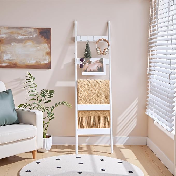 HOOBRO Blanket Ladder, 5-Tier Towel Rack - Image 4