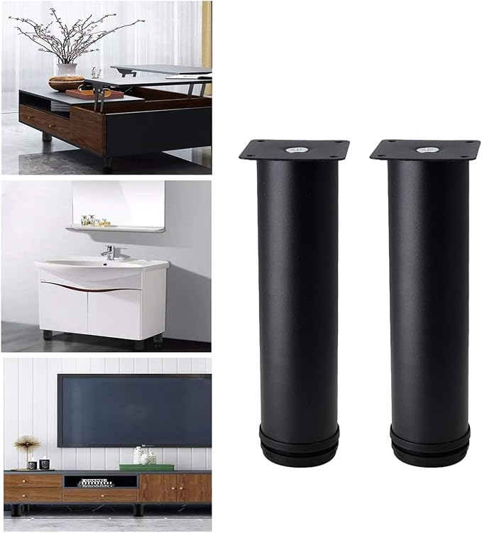 Set of 4 Stainless Steel Furniture Legs 8 Inch, Adjustable Round Cabinet Legs - Image 5