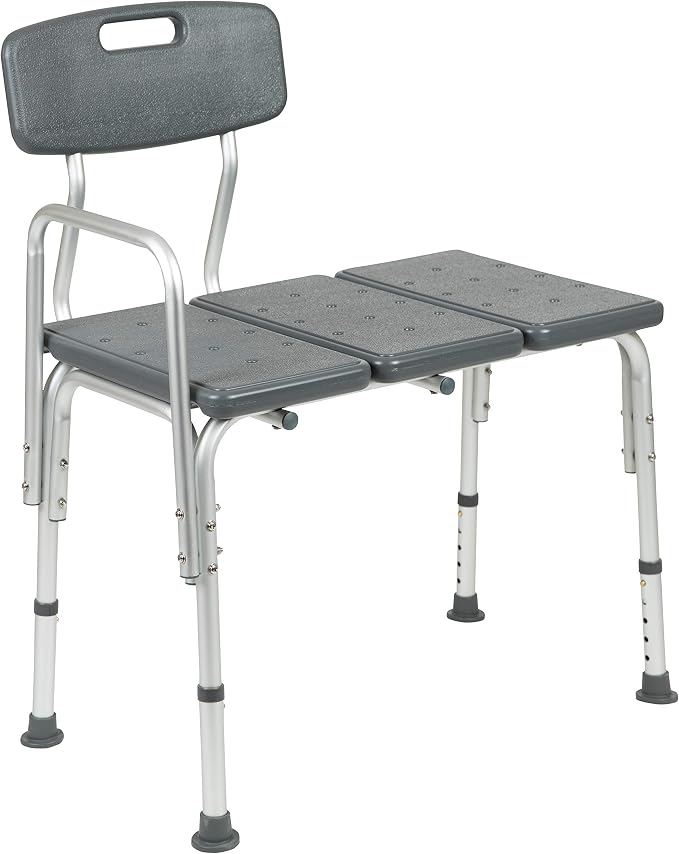 Flash Furniture HERCULES Series 300 Lb. Capacity Adjustable Gray Bath & Shower - Image 15