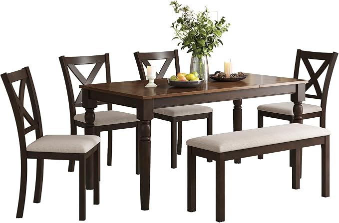 AMERLIFE 6-Piece Farmhouse Dining Table Set - Image 9