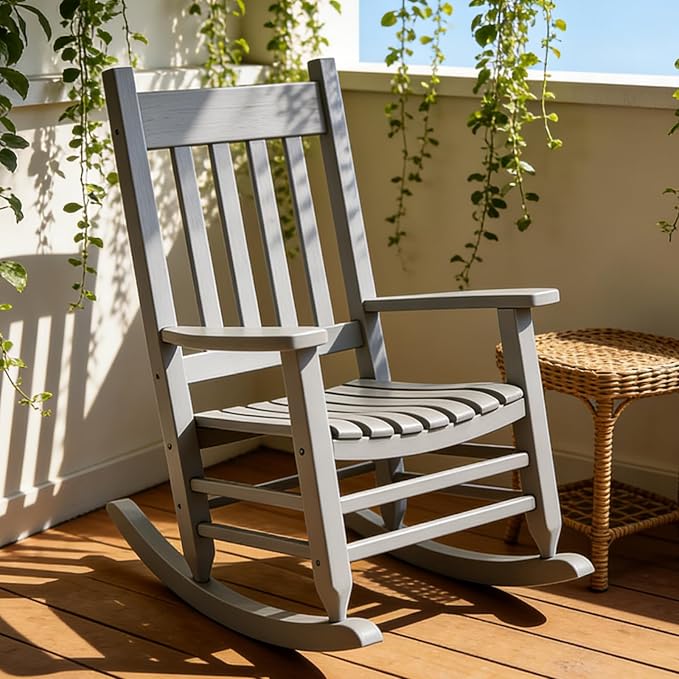Oversized Outdoor Wooden Rocking Chair - Image 4