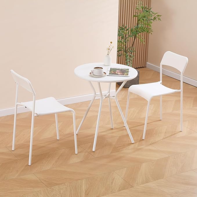 Outdoor Bistro Set for 2- Metal 3 Piece Bistro Table and Chairs Set of 2 -Small - Image 3