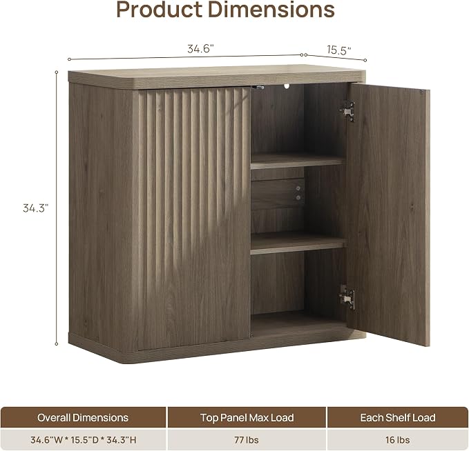 SICOTAS Buffet Cabinet with Storage 69.2" Sideboard Accent Modern Credenza with - Image 2