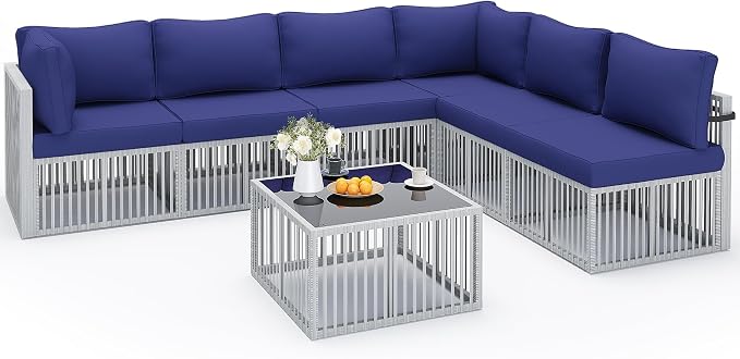 Pamapic 7-Piece Outdoor Sectional Set, Large Wicker Patio Furniture Set - Image 2