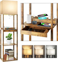 RUNTOP Floor Lamp with Shelves, Plus Shelf Lamp with Wireless Charger, 2 USB by RUNTOP