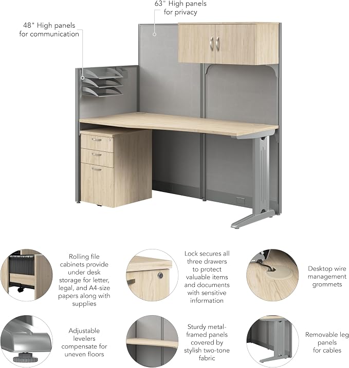 Bush Business Furniture 65-inch Straight Cubicle Desk - Image 8