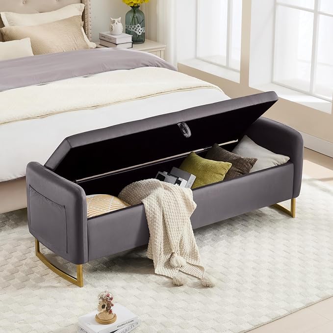65" End of Bed Storage Bench, Modern Storage Benches by HOMYKA
