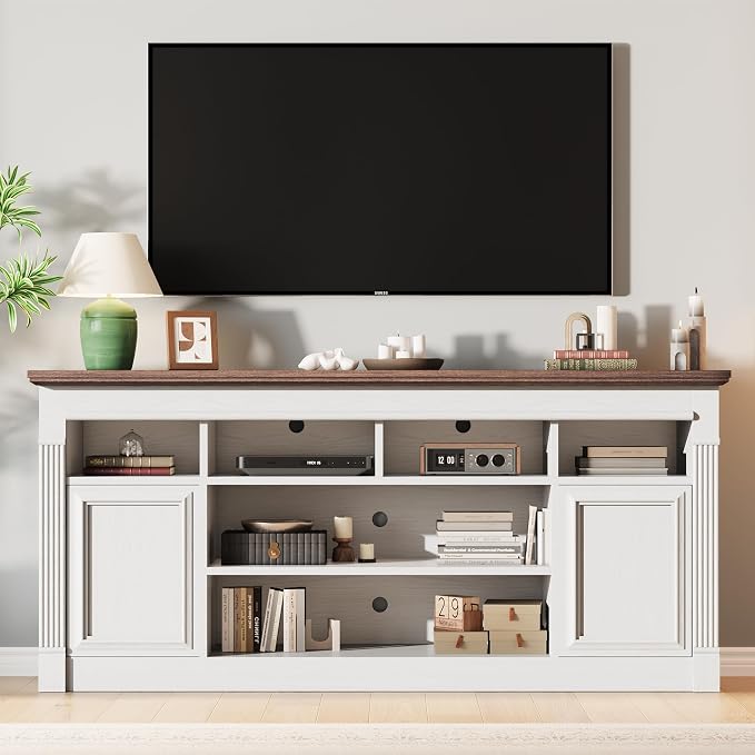 IDEALHOUSE Farmhouse TV Stand for TVs Up to 75", Entertainment Center by IDEALHOUSE