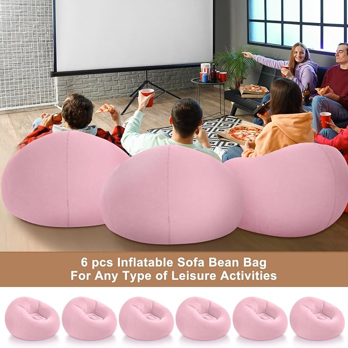 Realspring 6 9 12 Pcs Inflatable Bean Bag Chairs - Image 7