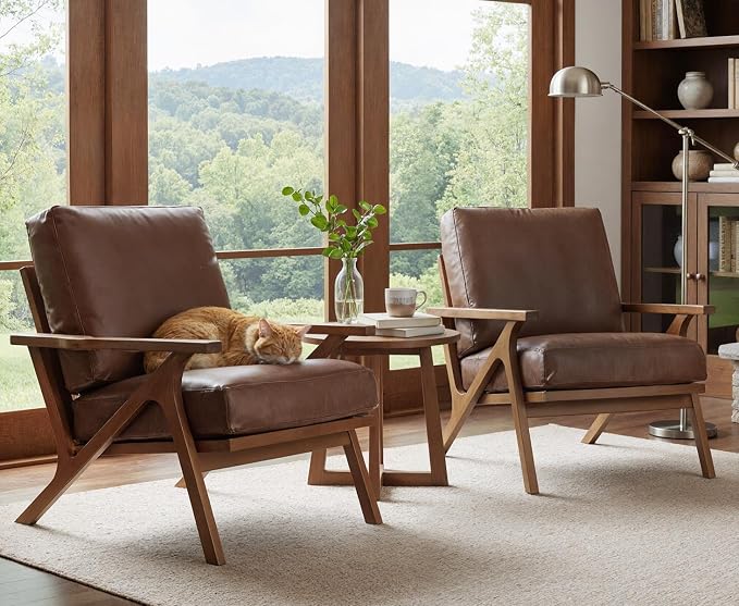 HNY Mid Century Arm Chair, Retro Accent Armchair - Image 6