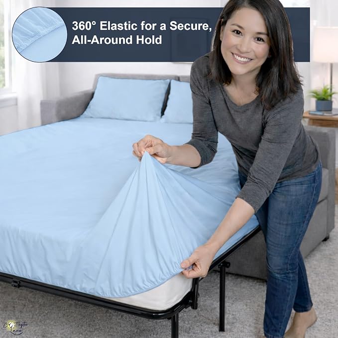 Cottington Lane Sleeper Sofa Sheets Full Size, 4 Piece Premium Quality 100% - Image 4