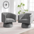 Swivel Accent Barrel Chair Set of 2, Cute Comfy Small Round 360° Arm Chair by YUUIJOAA