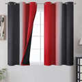 Estelar Textiler Ombre Red and Black Curtains 45 Inch Length 2 Panels, 100% by ESTELARTEXTILER