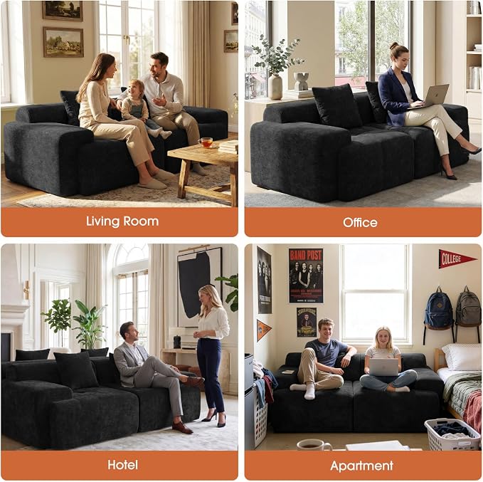 83.5" Boneless Loveseat Couch, Cloud Comfy Couches - Image 8