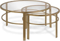 Henn&Hart Round Nested Coffee Table in Brass, Coffee Table coffee tables by HennHart